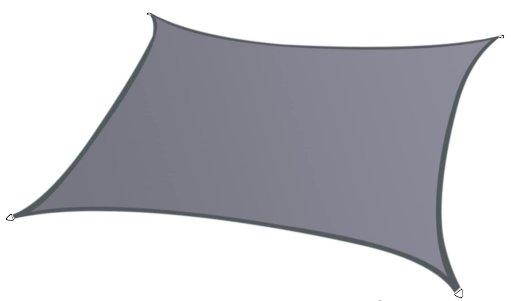 – Sun Shade Sail Awning Rectangular Waterproof Garden Sun Sail Outdoor Patio Party Sunscreen Awning Canopy 98% UV Block With Rope (1m x 1m, Grey)