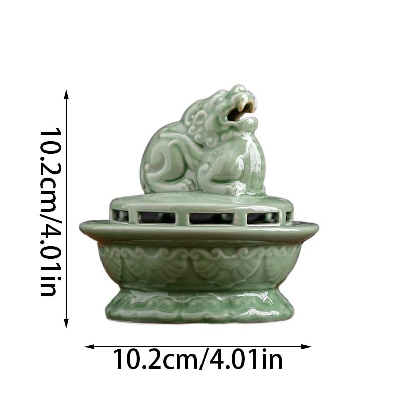 Base Porta Incenso Home Bruciatore di incenso Zen retrò cinese Celadon Ornamenti da tavolo in ceramica