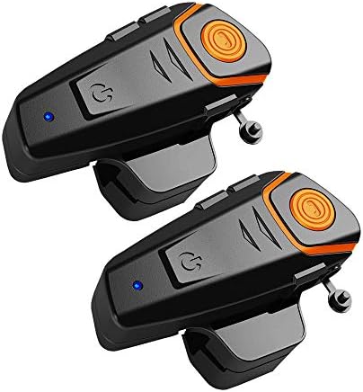 Yaconob BT-S2NS Motorcycle Bluetooth intercom, Snowmobile Helmet Bluetooth Headset, 1000m Helmet Bluetooth Communication System, Connect up to Three People, Two People Talk at The Same time (2 Pack)
