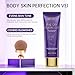 Body Coverage Perfector with Brush - Waterproof Leg & Body Makeup for Skin Imperfections & Uneven Tone, Transfer-Resistant Natural Finish Concealer, Flawless Looking Legs (Golden Radiance)