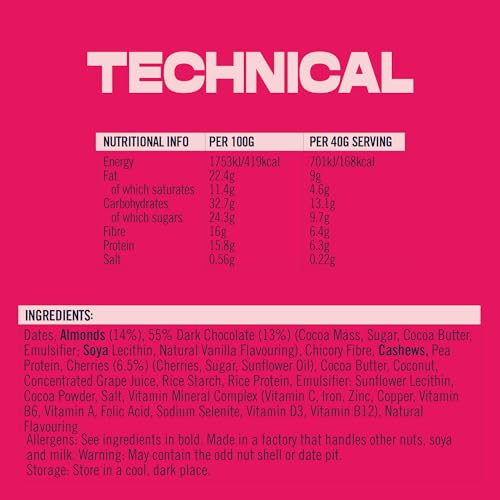 Vive Better Brownie Cherry Bakewell with Immunity Vitamins - Low Calorie Vegan Treat - Healthy Protein Snack - Pack of 15