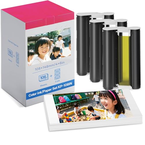 KP-108IN �L���m���p �ʐ^�p�� 108�� 100x148mm ���� �J���[�C���N�J�Z�b�g�y�[�p�[ SELPHY CP1500 CP1300 CP1200�v�����^�[�p