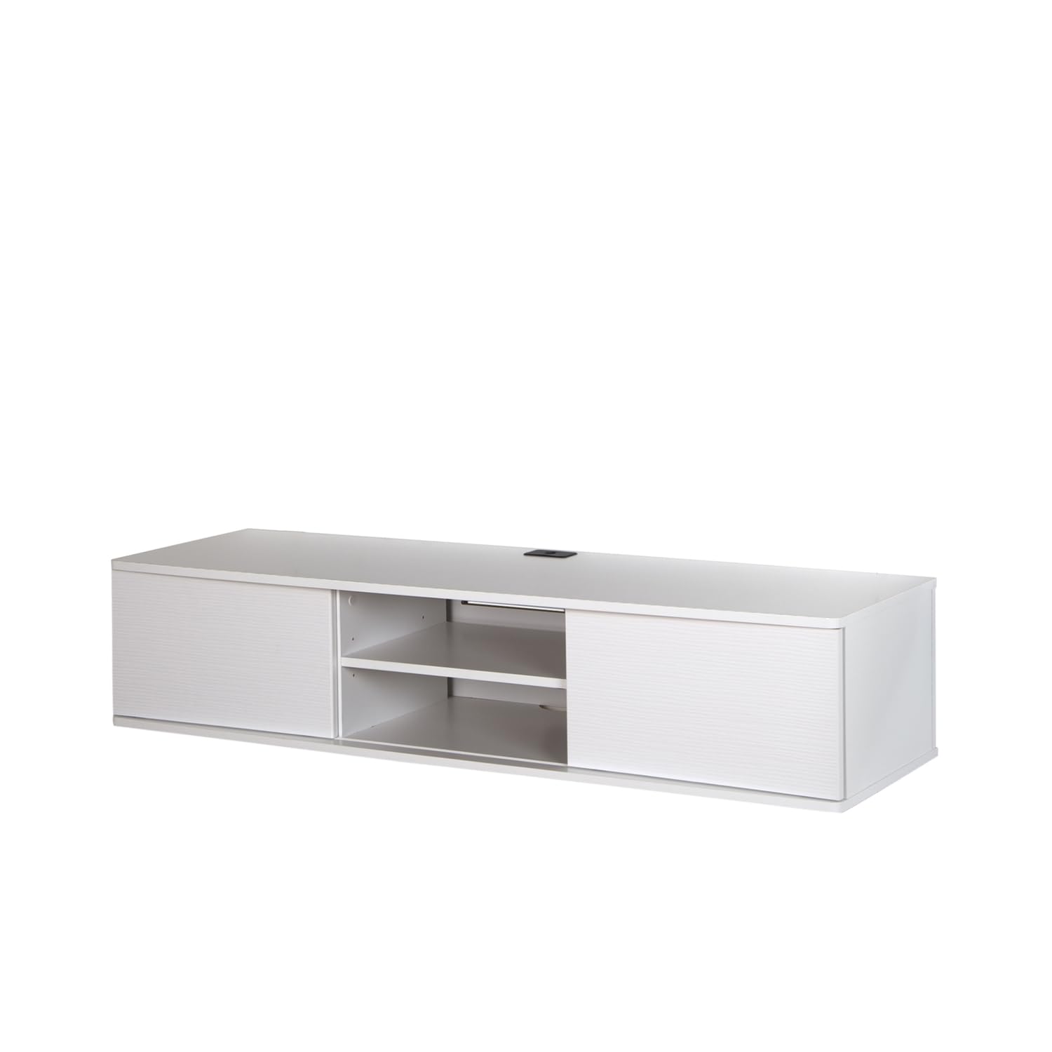 South Shore Floating Wall Mounted Media Console, Pure White, 56",