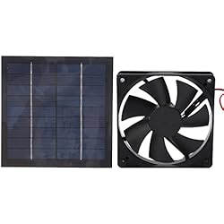 Extractor De Aire Con Panel Solar fansheng Ventilador con Panel Solar, 20W 12V Ip65 Impermeable Ventilador Panel Solar Silicio Monocristalino para Invernadero Al Aire Libre Gallinero Techo de Ventilación Camping Dog House