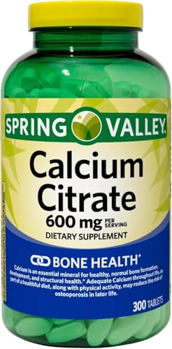 Calcium Citrate 600mg 300 Tablets per Bottle Bone & Joint Health (Pack of 1)