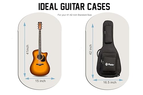 Image of GIG Master Heavy Padded Acoustic Guitar Bag for Yamaha F280, FS80C & F310 Made in India Guitars|with Dual Pocket & Carry Handle(Black)