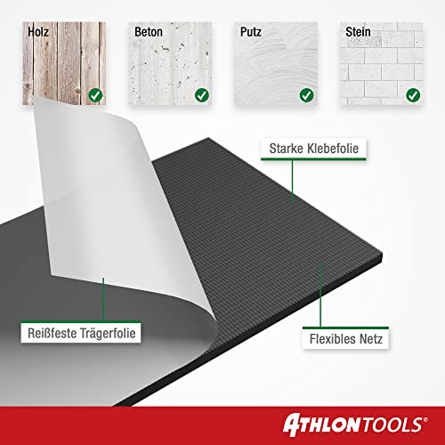 ATHLON TOOLS 1x FlexProtect XXL Garagen-Wandschutz, 1x2 m lang, Extra großer Auto-Türkantenschutz, Selbstklebend, Wasserabweisend (Schwarz (100x200cm))