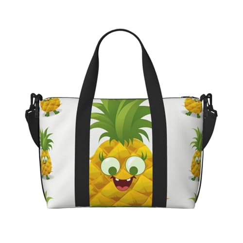 Travel Duffel Bag for Women, Large Shoulder Weekender Overnight Bag, Sport Gym Bag for Men, Carry On Tote Bags, Pineapple Luggage Bag for Travel Essentials