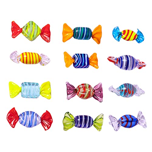 Toddmomy 12Pcs Vintage Sweets Candy Ornament Glass Candy Decor For Home Wedding Christmas Party Festival Decorations (Random Style) #TOP23