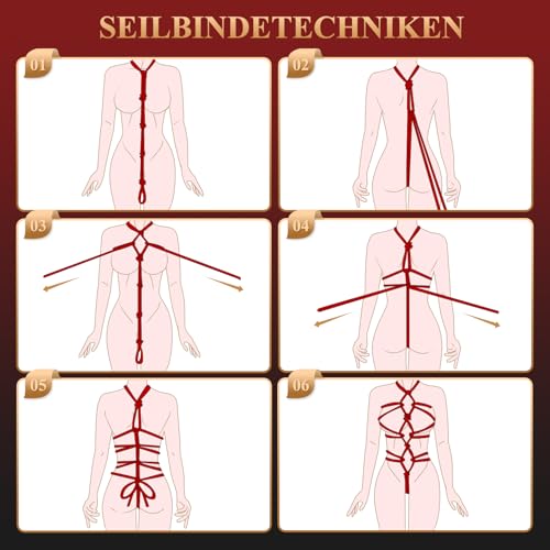 BDSM Bondage Seil – Japanisches Shibari Baumwollseil, Weiches Fesselseil Sm Sexspielzeug für Paare Extrem Sex, Kinky Fesselspiel Rope Bondage Erotiek Zubehör 3×10 m