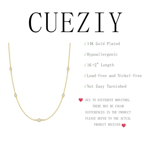 image for CUEZIY Christmas Gifts Stocking Stuffers Dainty 14K Silver Plated Neck