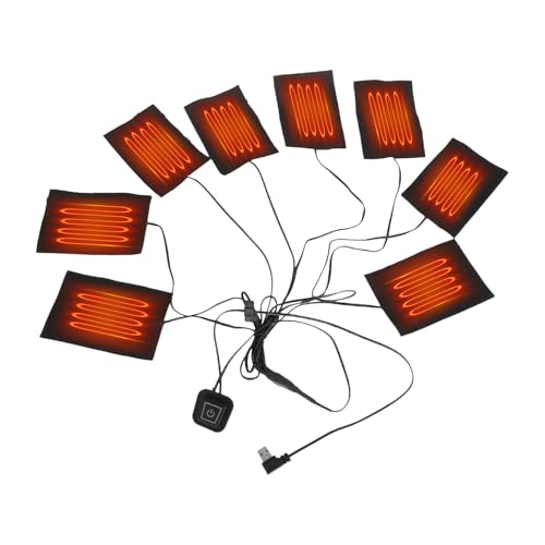 shpuuyy Almohadilla térmica de tela – Accesorio de almohadilla térmica USB de 3 engranajes – Almohadilla térmica alimentada por USB, impermeable, 8 en 1 para actividades al aire libre