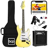 Best Choice Products 39in Full Size Beginner Electric Guitar Starter Kit w/Case, Strap, 10W Amp, Strings, Pick, Tremolo Bar - Yellow