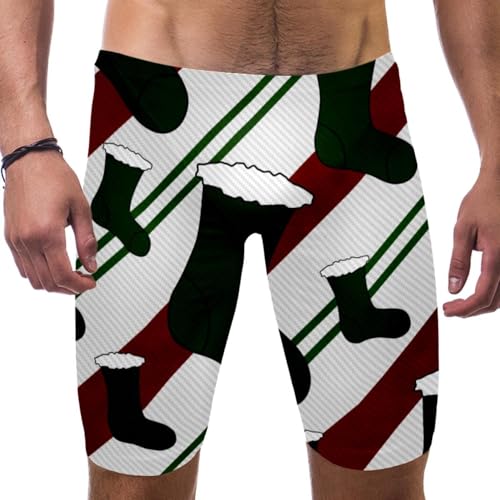 Traje de baño de carreras para hombre corte largo hidrodinámico con soporte de compresión