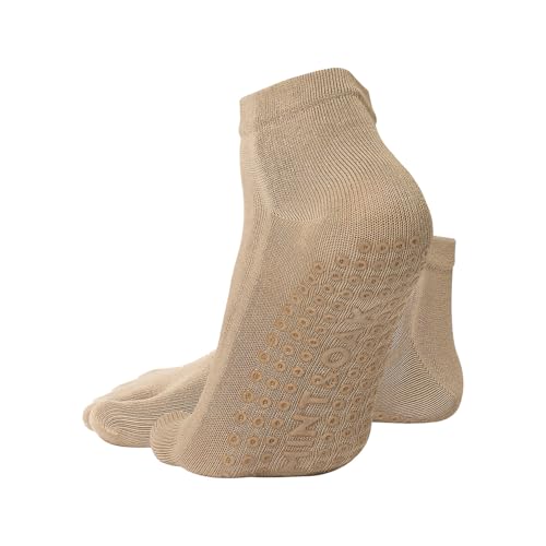 Image of Mint & Oak Unisex Two-Toe Grip Socks Anti-Slip Socks for Yoga, Pilates, Home & Elderly Use | Non-Skid Sole for Fall Prevention | Breathable & Stretch Fit