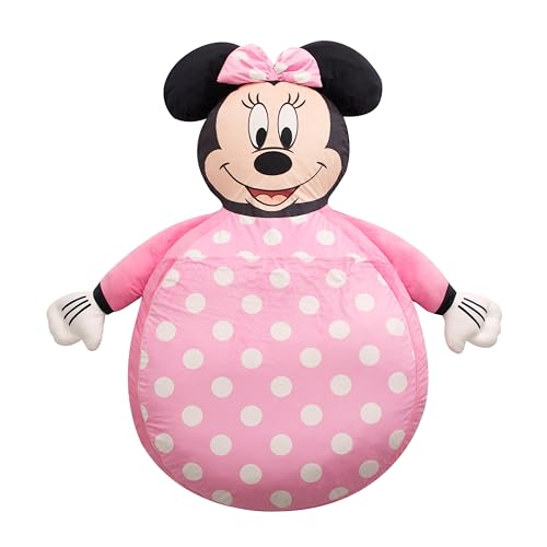 Image of Disney Minnie Mouse Oversized Floor Lounger for Kids,Soft Plush Chair with Pillow and Cushion,Comfortable Portable Nap /Play Mat