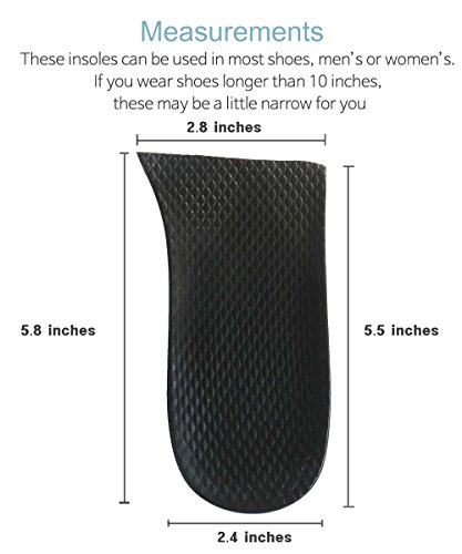 Plantillas para tacón 3/4 pulgadas negro unisex miniatura 2