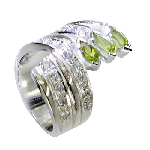 Bague péridot de haute taille marquise sertie sur argent durable