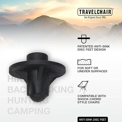 Travel Chair 015379770966 Anti-Sink Disc Feet Set Of 4 For Shock Cord Camping Chairs thumb #3