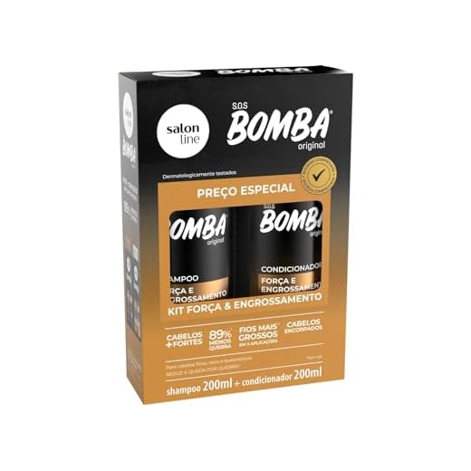 Salon Line, Kit Shampoo e Condicionador, SOS Bomba Original, Força e Engrossamento, Vegano - Para Todos os Tipos de Cabelos, 200ml