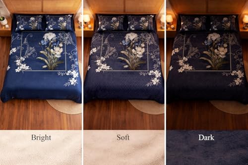 Image of DECORUM Premium 7D Digital Printed Cotton BEDSHEET (90 X 100) Inch with 2 King Size Pillow Covers - HIGH-Definition Design & Superior Comfort (Heavy Quality) BEDSHEET