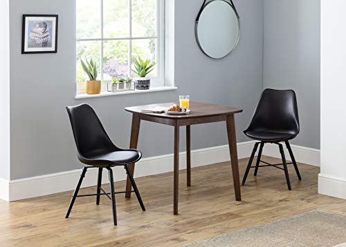 Julian Bowen Lennox Square Dining Table in Walnut Finish - Dimensions: Height 75cm, Width 80cm, Depth 80cm - Image 6
