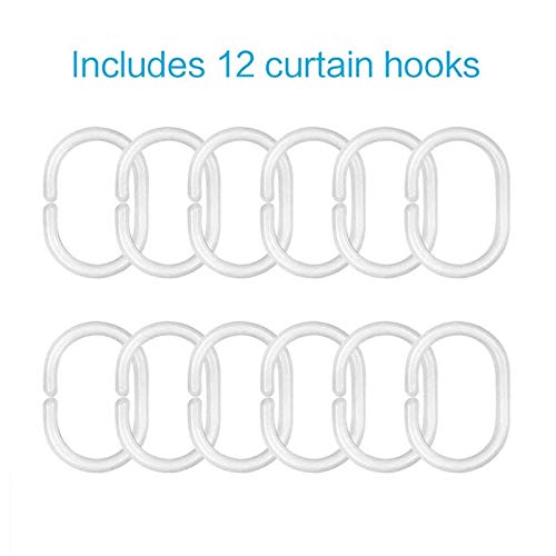 Deer Shower Curtain Silhouette Of Forest Shower Curtain Set For Bathroom With Plastic Hooks 72'' X 72'' #TOP4