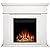 R.W.FLAME 43” Electric Fireplace Mantel Wooden Surround Firebox, TV Stand with Freestanding Electric Fireplace, Remote Control, Adjustable Led Flame, 750W/1500W Pearl White