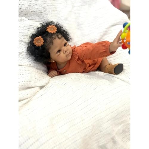 Muñeca reborn negra realista Anano con cuerpo de vinilo miniatura 6