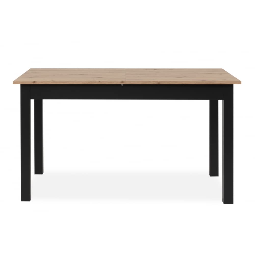 003410 Esszimmertisch Coburg 120 Küchentisch in Artisan Eiche Nb. / Schwarz ca. 120 x 76 x 70 cm ausziehbar 160 cm