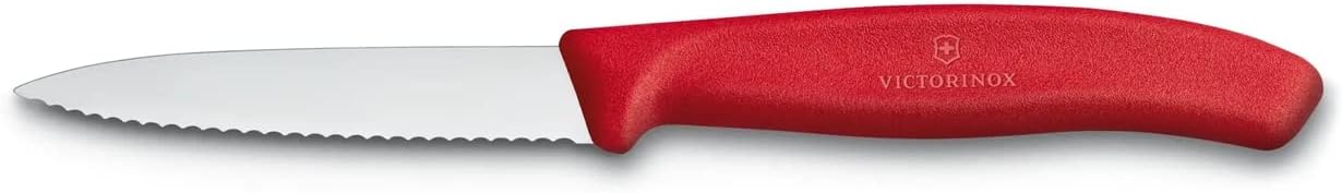 Victorinox VIC-6.7631 Swiss Classic Paring 3¼"" Serrated Spear Point Blade 5/8"" width at handle Red, multicolor, m
