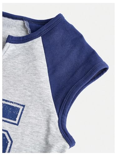 Girl's Number Jersey Notched V Neck T Shirt Color Block Short Sleeve Graphic Tee Slim Fit Crop Tops3