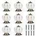 Kurtzy Pomelli per Mobili Vintage Zucca Bianca e Oro con Viti (8pz) - Pomelli per Cassetti 3,6 x 3,9 cm - Maniglie per Mobili Vintage Rotonde Casa - Pomelli Cucina per Armadi, Cassettiere, Guardaroba