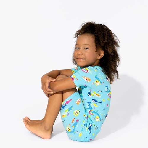 Bellabu Bear Baby Shark Kids Shorts Set for Boys & Girls, Matching Family Pajamas, Rayon from Bamboo4