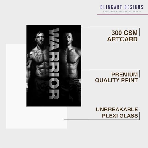 Image of BLINKART Warrior (2011) Movie Poster Frame 12x18 Inch | Premium 300 GSM Paper Wall Print | Vintage Film Artwork for Home, Bedroom, Living Room, Office | Framed Photo Decor