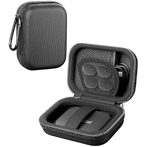 ProCase Hard Carrying Case for Crucial X10/ X9/ X10 Pro/ X9 Pro Portable SSD, USB 1TB 2TB 4TB 6TB 8TB Shockproof External Solid State Drive Travel Organizer, Small Cable Accessories Storage
