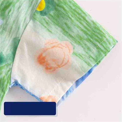 Toddler Boy Short Sleeve Button Down Shirt Striped Guayabera Shirts Tops Baby Hawaiian T-Shirt Summer Easter Outfit 5