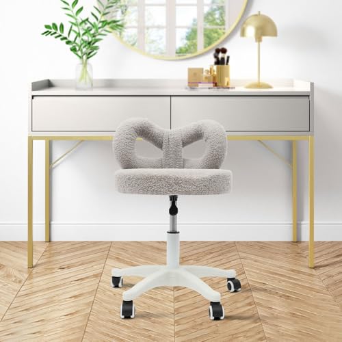 Sillón con respaldo mariposa gris y ruedas miniatura 4