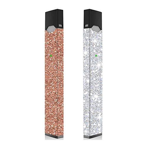 2 Pack - Rose Gold Glitter and Silver Glitter Skin for Vape | Wrap | Sticker