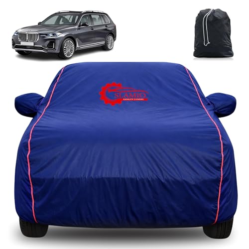 Image of 100% Waterproof Car Cover for BMW X7 | All-Weather, Dustproof & UV Protection | Heavy-Duty 3-Layer Fabric | Custom Fit with Mirror & Antenna Pocket | Navy Blue