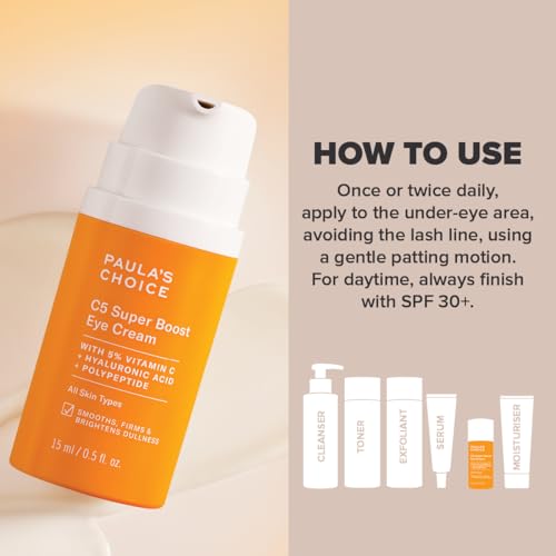 Paula's Choice C5 SUPER BOOST Eye Cream - Light-yet-Nourishing Anti-Ageing Eye Treatment Brightens Skin - Target Brown Spots & Fine Lines - Vitamin C - All Skin Types - 15 ml - Image 5