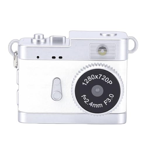 Caméra porte-clés mini 720P 5MP blanche avec carte mémoire 32 Go pour enregistrement vidéo discret