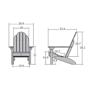 Elk Outdoors EO CLAS1 ABY The Essential Adirondack Chair Abyss