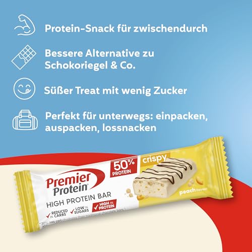 Premier Protein - High Protein Bar 50% - Crispy Peach - 16x40g – Ansicht 5
