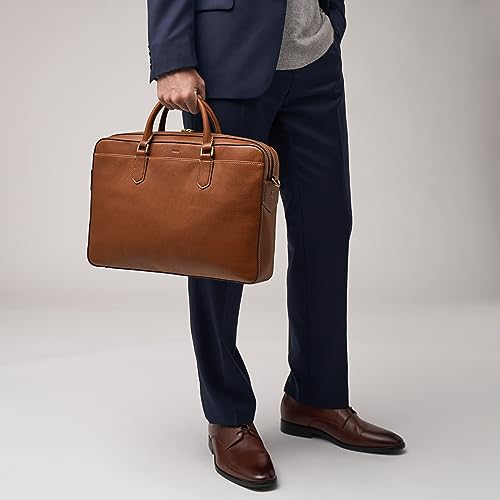 Fossil Men's Haskell or Asher Leather Messenger Briefcase Work Laptop
