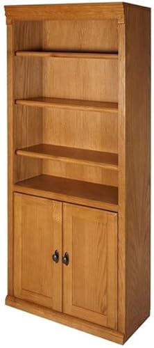 Miniatura 4 de BOWERY HILL Estantería de madera Oxford marrón de transición con puertas inferiores natural