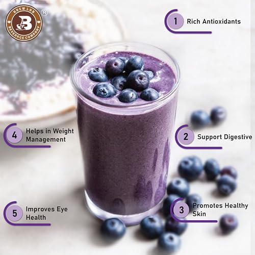 Image of Brew Lab Blueberry Flavour Milkshake Powder Mix | Instant Milkshake Powder | Healthy Milk Drink Mix-250 g