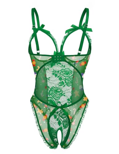 Image of Avidlove Women One Piece Lingerie Sexy Lace Babydoll Mini Bodysuit
