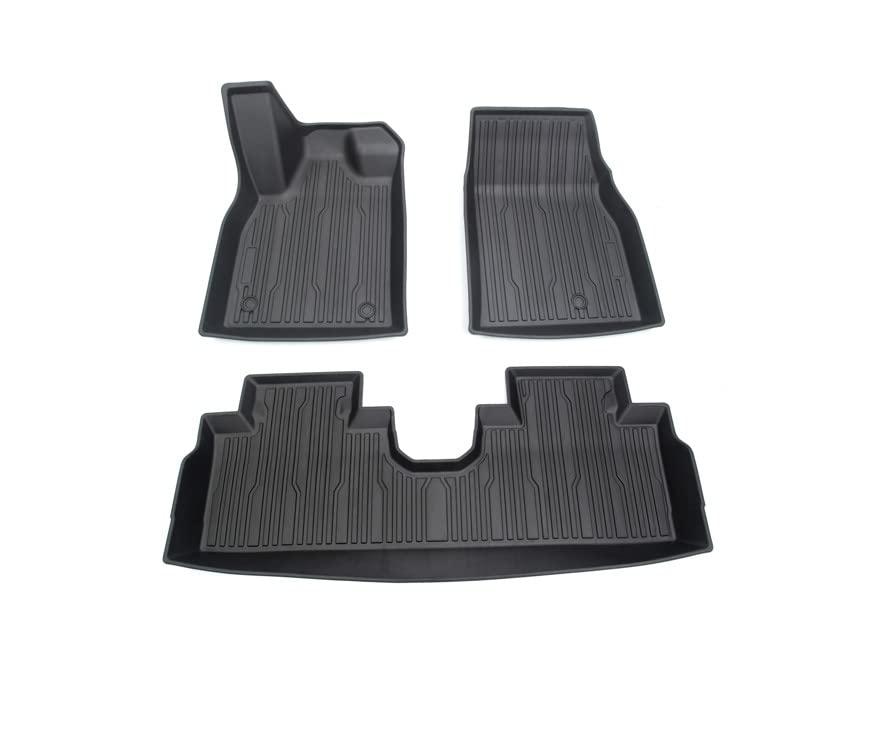 EVMIZE Mach E Floor Mats Set Compatible for 2021-2023 Mach-E, Unique Black TPE All-Weather Guard Includes 1st and 2nd Row: Front, Rear, Full Set Liners