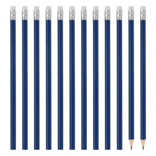 PATIKIL 六角形 木製鉛筆 12本入りHBグラファイト鉛筆 オフィス用品 エンジニアリングマーキング アート ドロー イング用品 ブルー